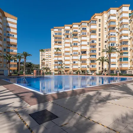 Apartment Familiar, Terraza Con Vistas Al Mar, Piscina, Pistas De Tenis, Wifi Y En Primera Linea De Playa Algarrobo Costa