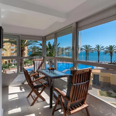 Familiar, Terraza Con Vistas Al Mar, Piscina, Pistas De Tenis, Wifi Y En Primera Linea De Playa Apartment *